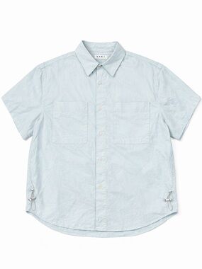 ZARA Pale Blue Short-Sleeve Button-Down Shirt
